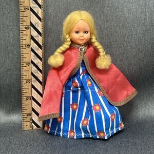 Vintage Michael Querzola Red Riding Hood Doll Blonde Made in Italy Sleepy Eyes